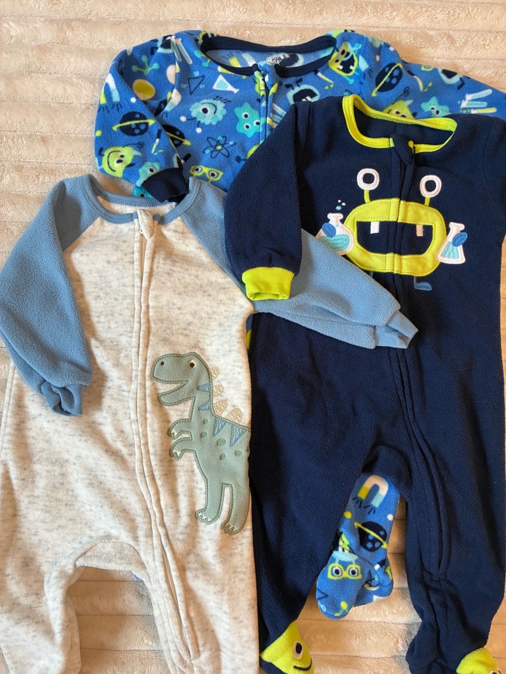 ❄️🌙 Fleece Footie Pajama Bundle | 3 pairs